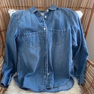 Jcrew slightly distressed chambray shirt